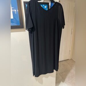 Eileen Fisher Black V-Neck Dress
